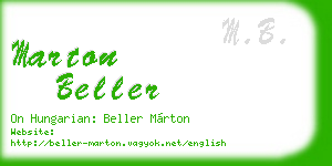 marton beller business card